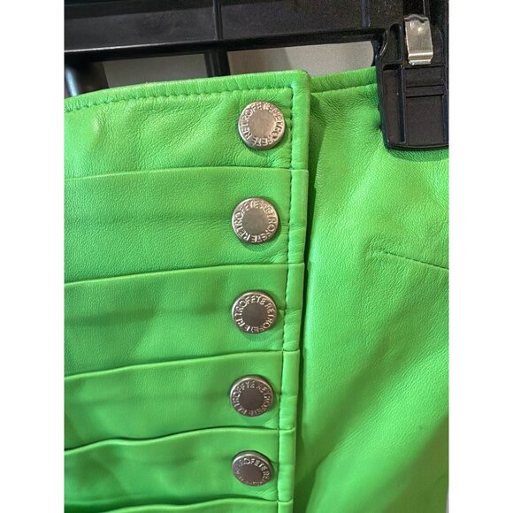 Retrofete Joelle Leather Strapless Top Green Womens Size Small - Picture 7 of 11